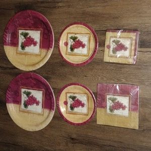 Napa Wine Party Paper Dinner Set for 16